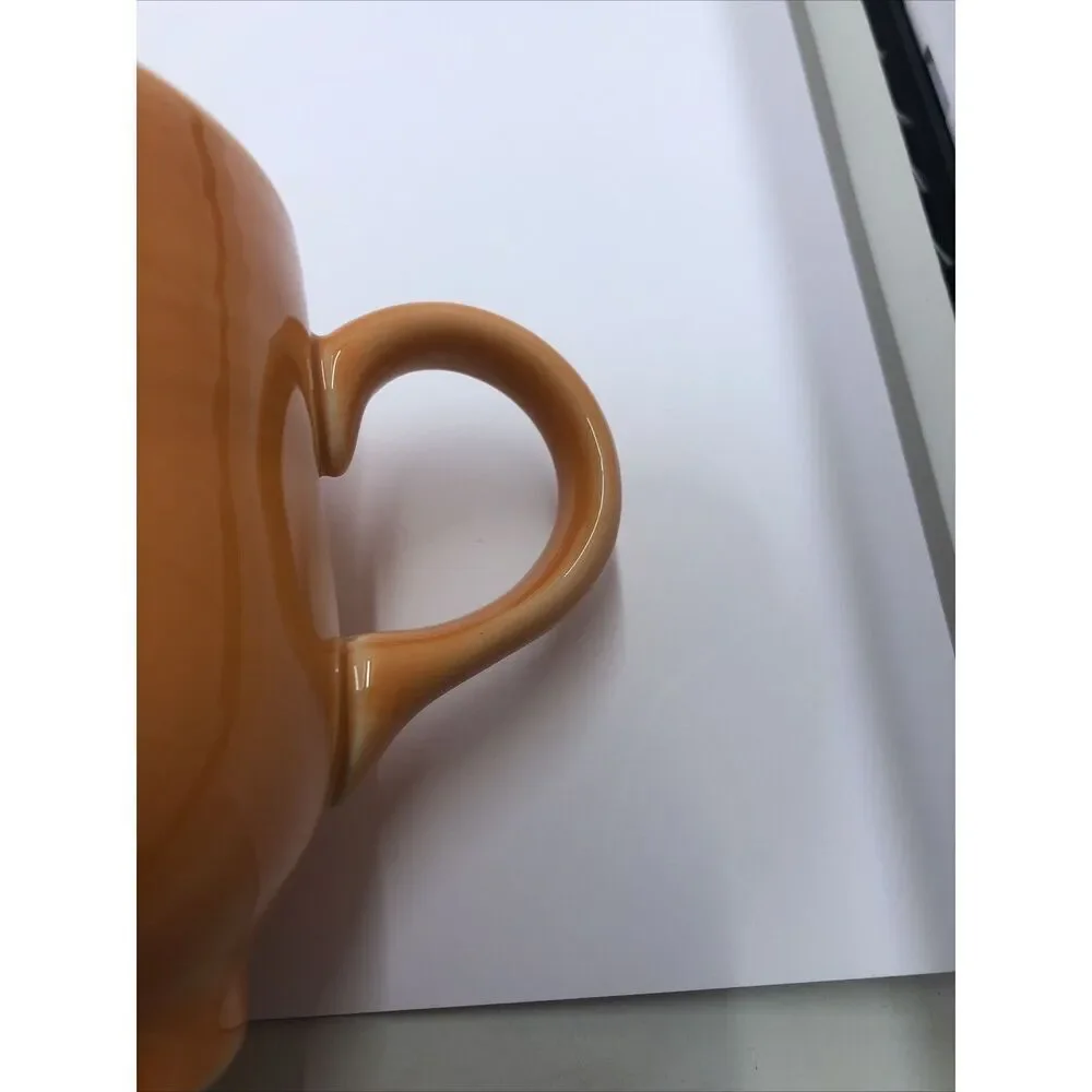 FIESTA WARE Tangerine Orange FLAT TEACUP AND SAUCER